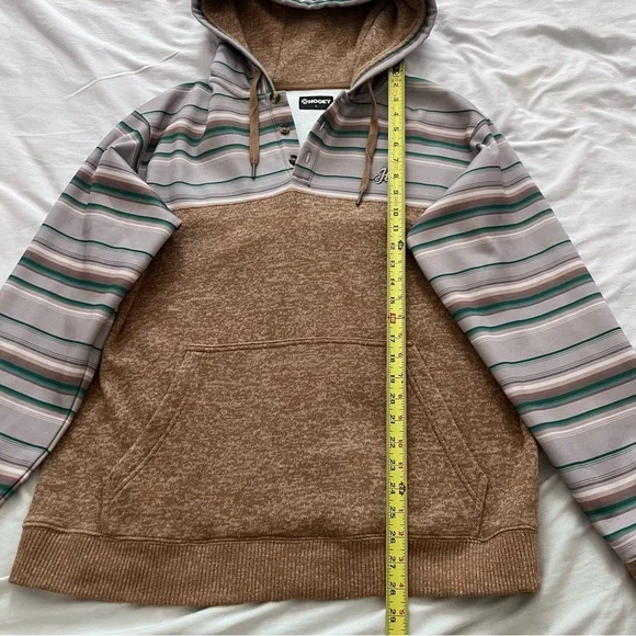 Hooey Brown and Gray Striped Hoodie - Picture 8 of 9